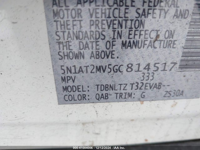 Nissan ROGUE SV 2016 5N1AT2MV5GC814517 Image 9