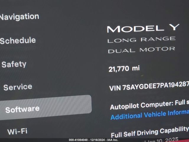 7SAYGDEE7PA194287 Tesla Model Y Awd/long Range Dual Motor All-wheel Drive