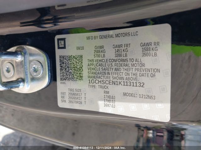 1GCHSCEN1K1131132 Chevrolet Colorado Lt
