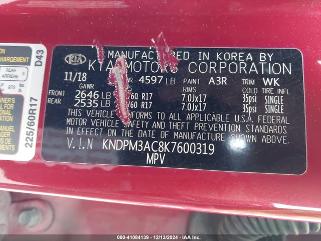 KIA Sportage Lx 2019 KNDPM3AC8K7600319 Image 9