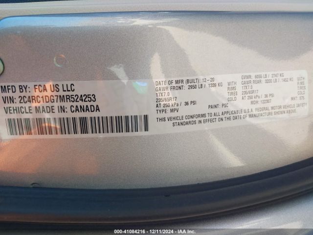 2C4RC1DG7MR524253 Chrysler Voyager Lxi