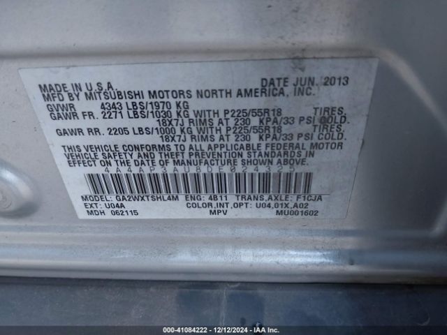 2013 MITSUBISHI OUTLANDER SPORT 4A4AP3AU8DE024325 Photo 8