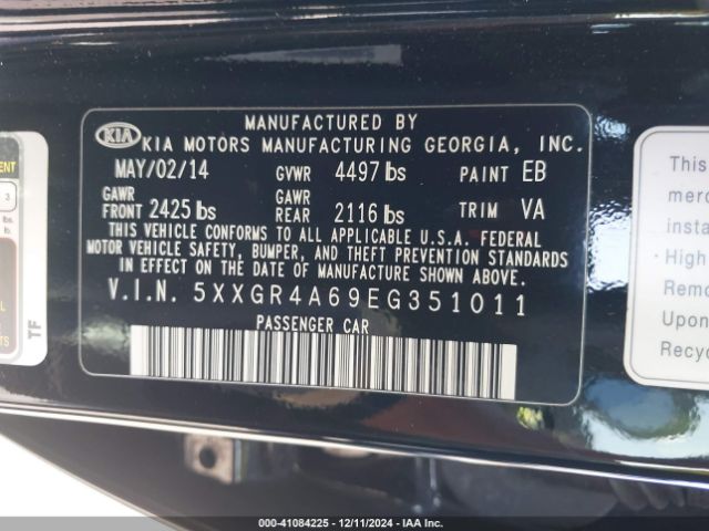 5XXGR4A69EG351011 KIA Optima Sx Turbo