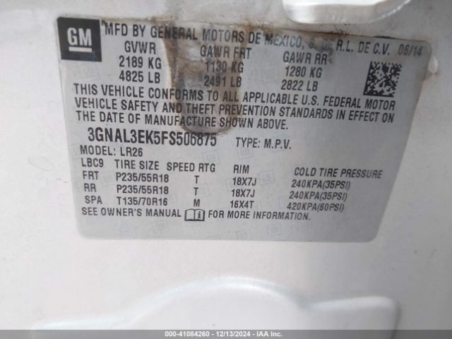 3GNAL3EK5FS506875 Chevrolet Captiva Sport Lt