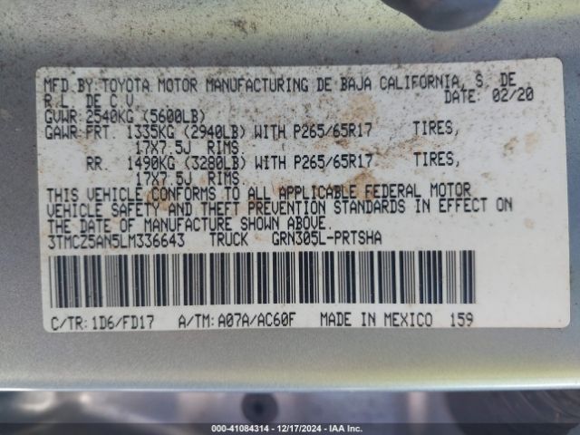 3TMCZ5AN5LM336643 Toyota Tacoma Trd Sport
