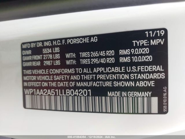 WP1AA2A51LLB04201 Porsche Macan