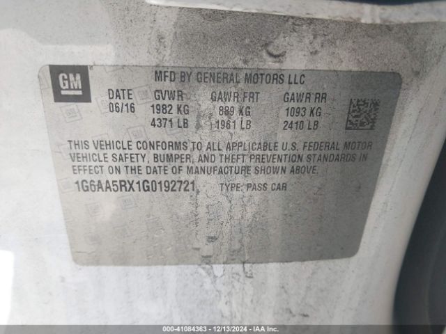 1G6AA5RX1G0192721 Cadillac Ats Standard