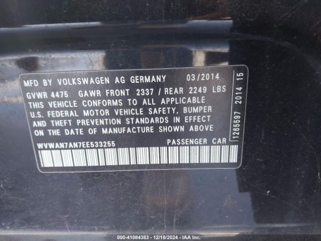 WVWAN7AN7EE533255 Volkswagen Cc 2.0t Sport