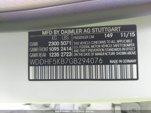 WDDHF5KB7GB294076 Mercedes-Benz E 350