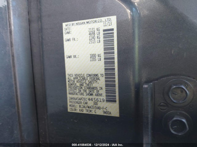 Nissan Maxima 3.5 Sv 2014 1N4AA5AP2EC445619 Image 9