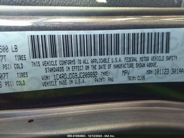 1C4RDJDG9JC209892 Dodge Durango Gt Awd