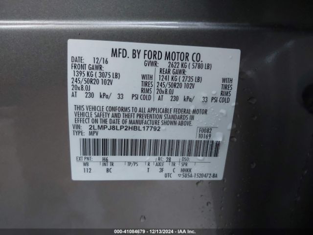 2LMPJ8LP2HBL17792 Lincoln Mkx Reserve