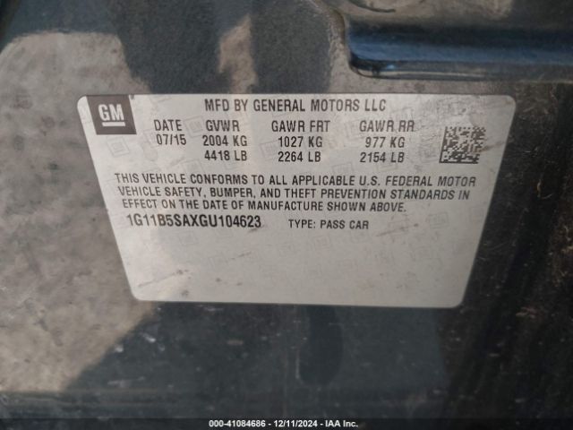 1G11B5SAXGU104623 Chevrolet Malibu Limited Ls