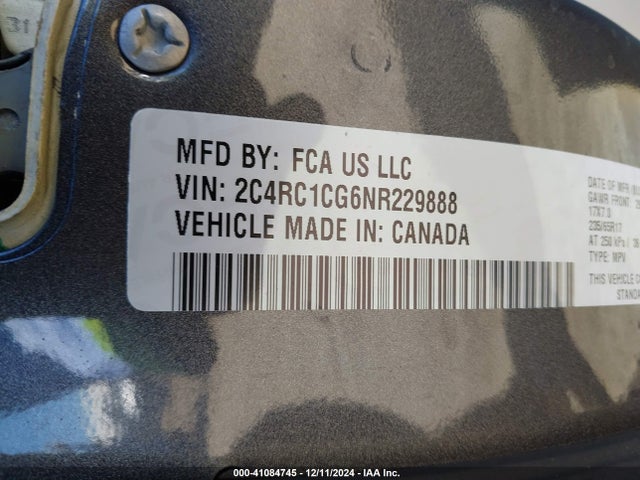 2C4RC1CG6NR229888 Chrysler Voyager Lx