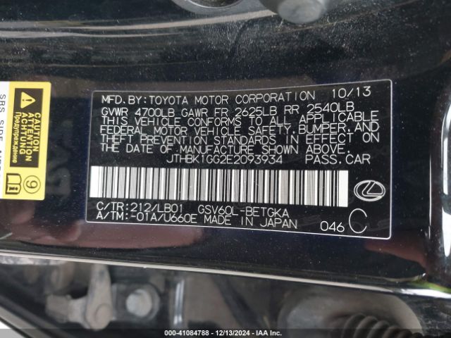 JTHBK1GG2E2093934 Lexus ES 350