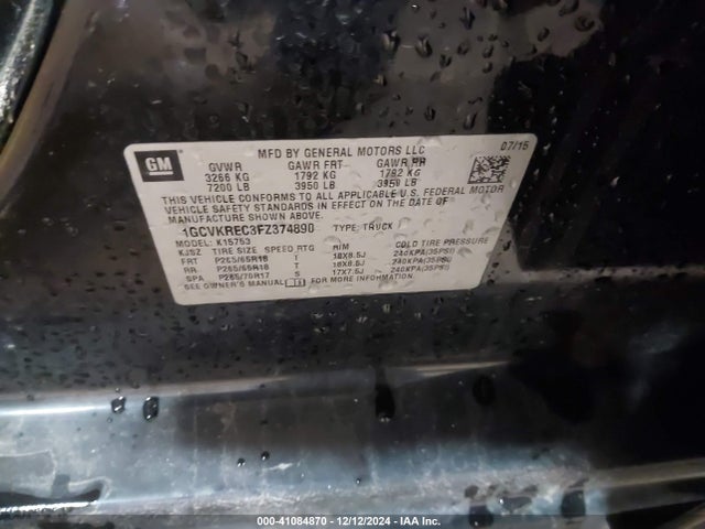 Chevrolet Silverado 1500 2lt 2015 1GCVKREC3FZ374890 Image 9