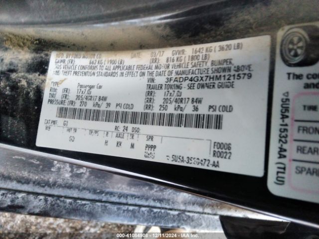 3FADP4GX7HM121579 Ford FIESTA ST