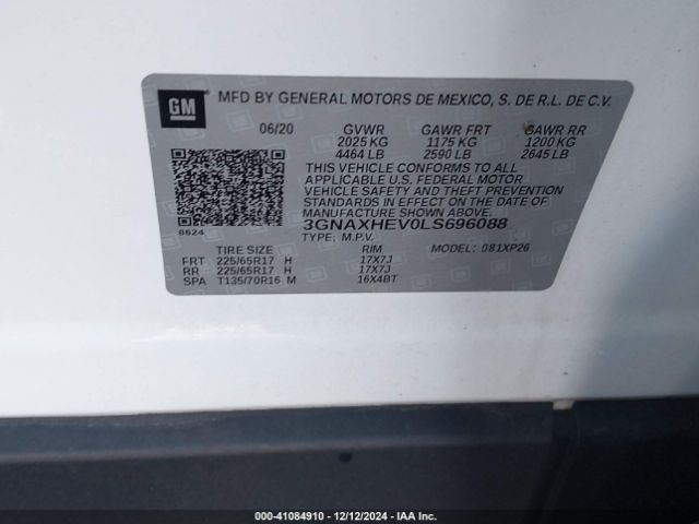 2020 CHEVROLET EQUINOX 3GNAXHEV0LS696088 Photo 8