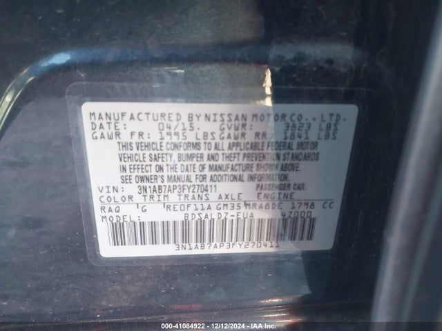Nissan SENTRA SV 2015 3N1AB7AP3FY270411 Image 9