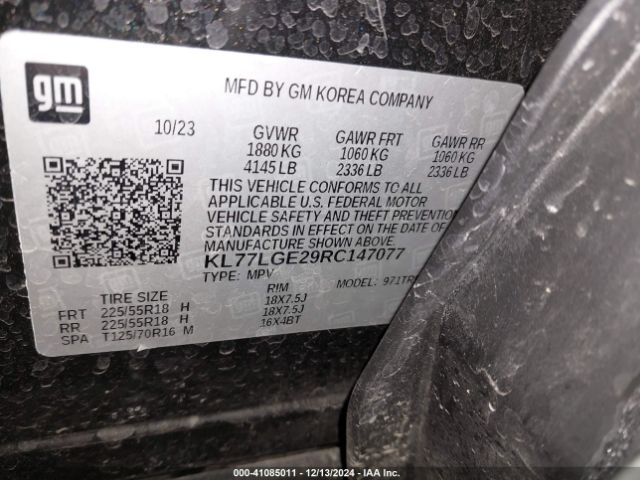 KL77LGE29RC147077 Chevrolet Trax Fwd 1rs