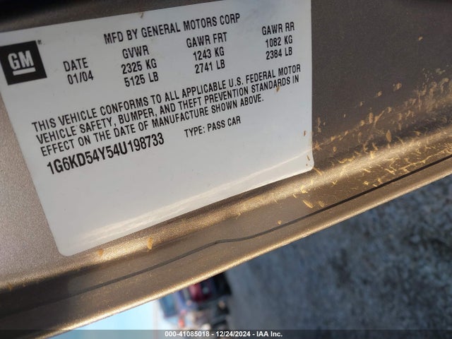 2004 CADILLAC DEVILLE 1G6KD54Y54U198733 Photo 8