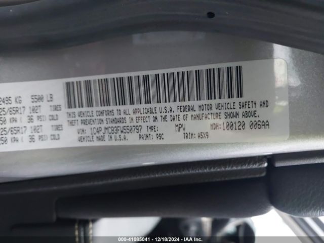 1C4PJMCB3FW550797 Jeep Cherokee Latitude