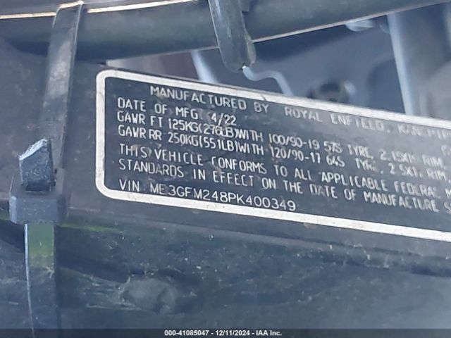 2023 ROYAL ENFIELD MOTORS SCRAM 411 ME3GFM248PK400349 Photo 9