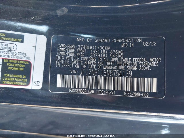 JF1ZNBC18N8754139 Toyota GR86