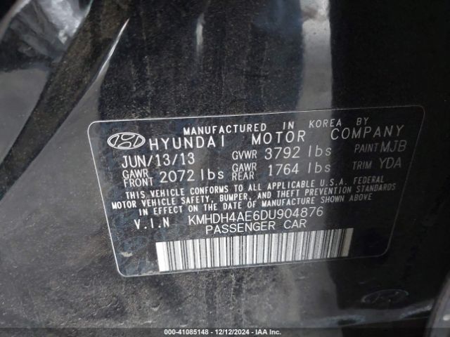 2013 HYUNDAI ELANTRA KMHDH4AE6DU904876 Photo 8