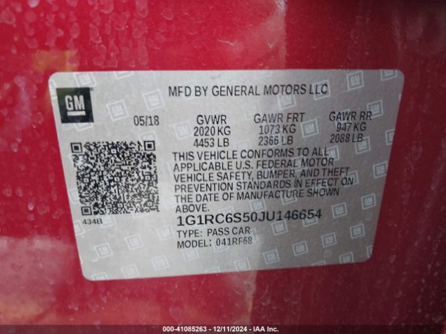 1G1RC6S50JU146654 Chevrolet VOLT LT