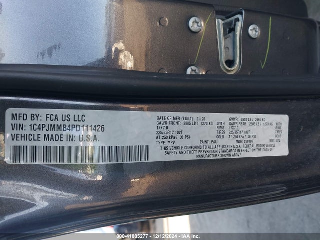 1C4PJMMB4PD111426 Jeep Cherokee Altitude Lux 4x4