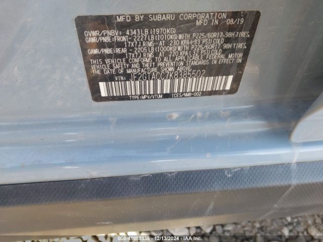 JF2GTACC7K8385502 Subaru Crosstrek 2.0i Premium