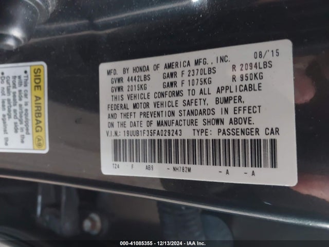 19UUB1F35FA029243 Acura TLX