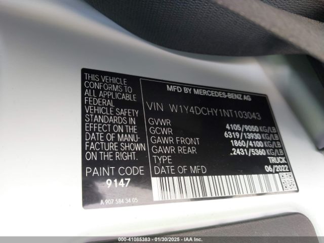 W1Y4DCHY1NT103043 Mercedes-Benz Sprinter 2500 High Roof I4 Diesel