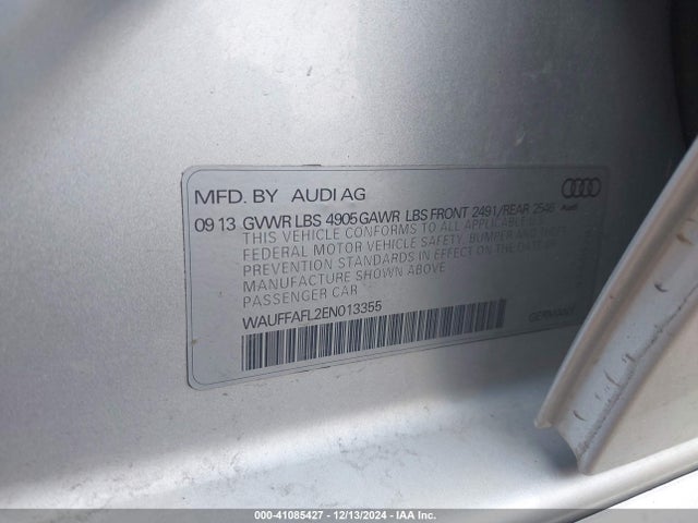Audi A4 2.0t Premium 2014 WAUFFAFL2EN013355 Image 9