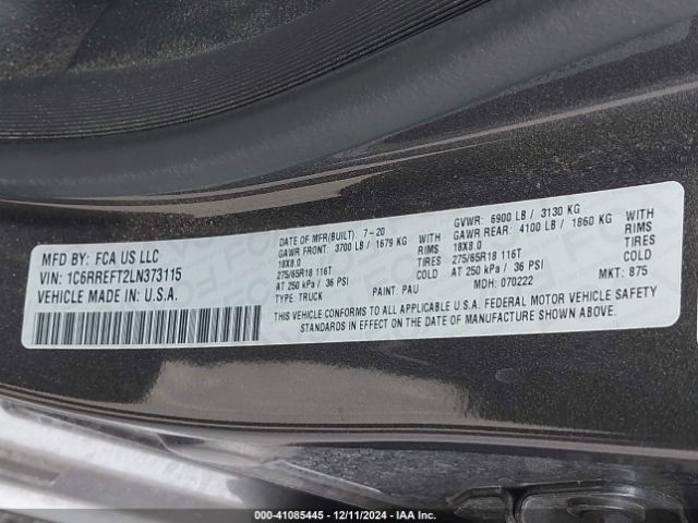 1C6RREFT2LN373115 RAM 1500 Big Horn  4x2 5'7 Box