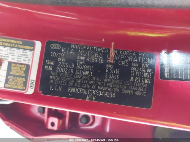 KNDCB3LC1K5349334 KIA NIRO LX