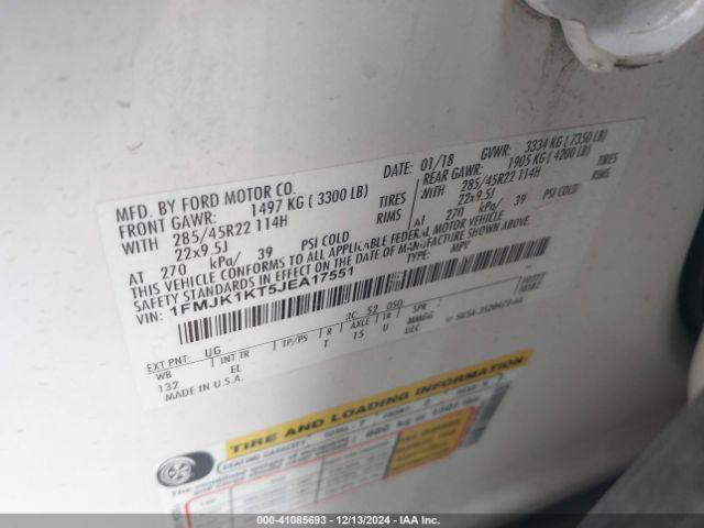 1FMJK1KT5JEA17551 Ford Expedition Max Limited