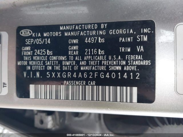 5XXGR4A62FG401412 KIA Optima Sx Turbo