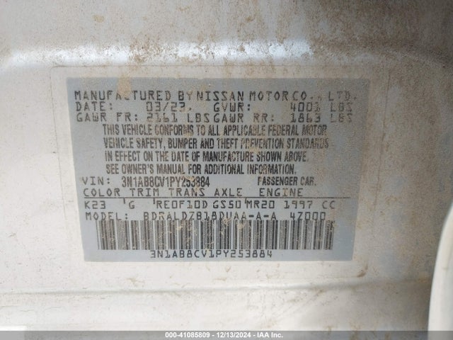 3N1AB8CV1PY253884 Nissan Sentra Sv Xtronic Cvt