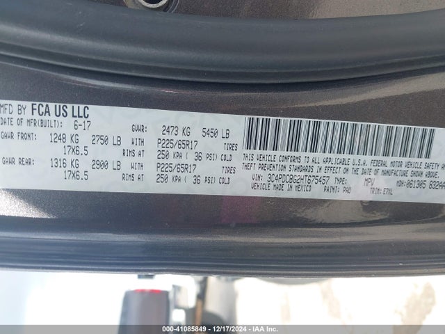 Dodge Journey Sxt 2017 3C4PDCBG2HT675457 Image 9