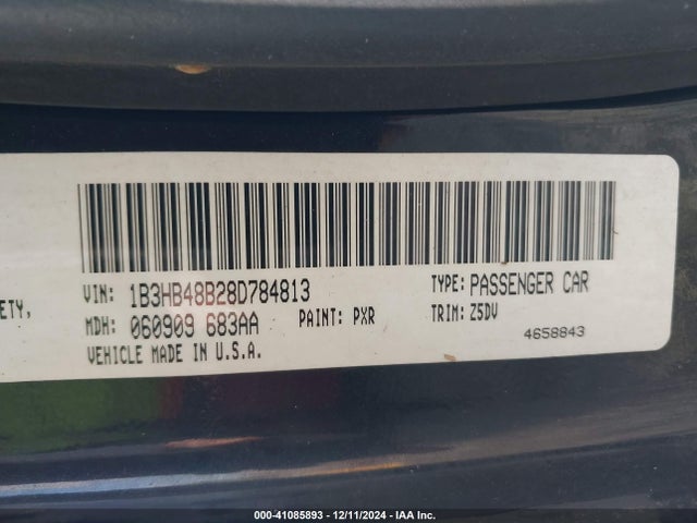 41085893 :رقم المزاد ، 1B3HB48B28D784813 vin ، 2008 Dodge Caliber Sxt مزاد بيع