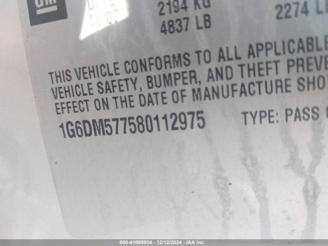 2008 CADILLAC CTS 1G6DM577580112975 Photo 8