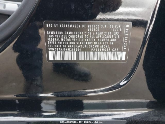 3VWDB7AJ9HM286206 Volkswagen Jetta 1.4t Se
