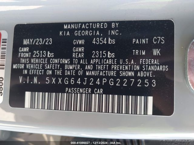 5XXG64J24PG227253 KIA K5 Gt-line