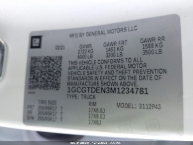 1GCGTDEN3M1234781 Chevrolet Colorado 4wd  Short Box Z71