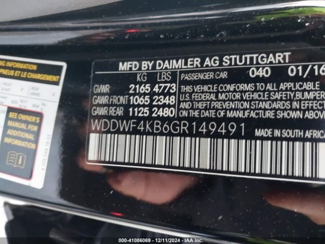 WDDWF4KB6GR149491 Mercedes-Benz C 300 4matic/luxury 4matic/sport 4matic