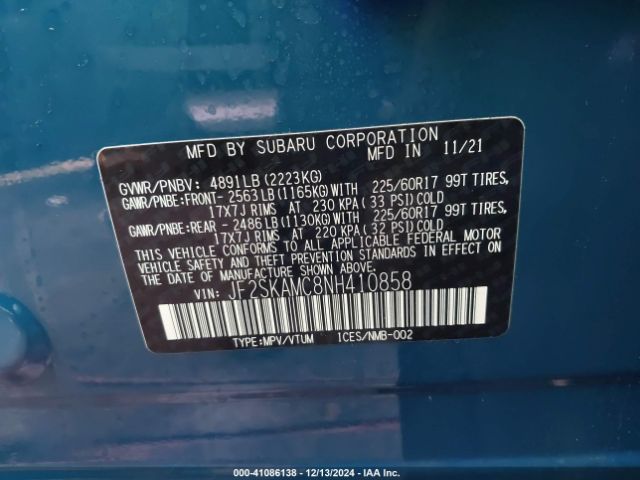JF2SKAMC8NH410858 Subaru Forester Wilderness
