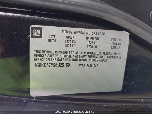2006 CADILLAC DTS 1G6KD57Y96U251691 Photo 8