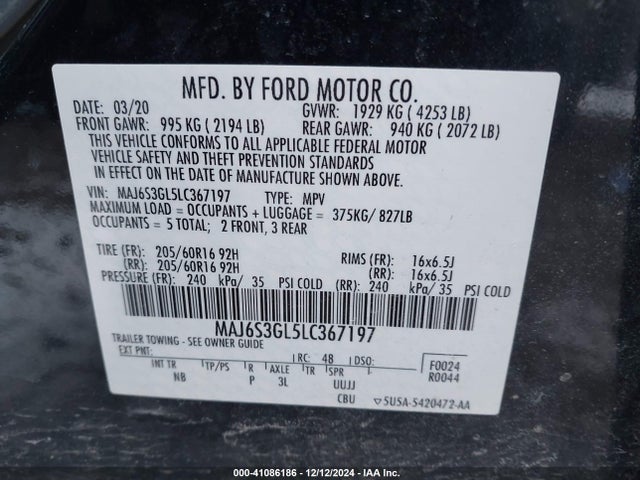 Ford Ecosport Se 2020 MAJ6S3GL5LC367197 Image 9
